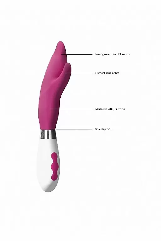 Элегантный вибратор-кролик Athos, 22 см, 10 режимов, силикон, розовый с белым