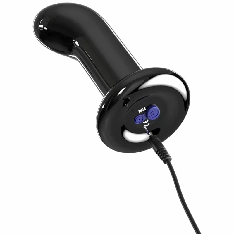 Стеклянный анальный вибратор с пультом ДУ Icicles № 84: 10.6 см, 10 режимов работы