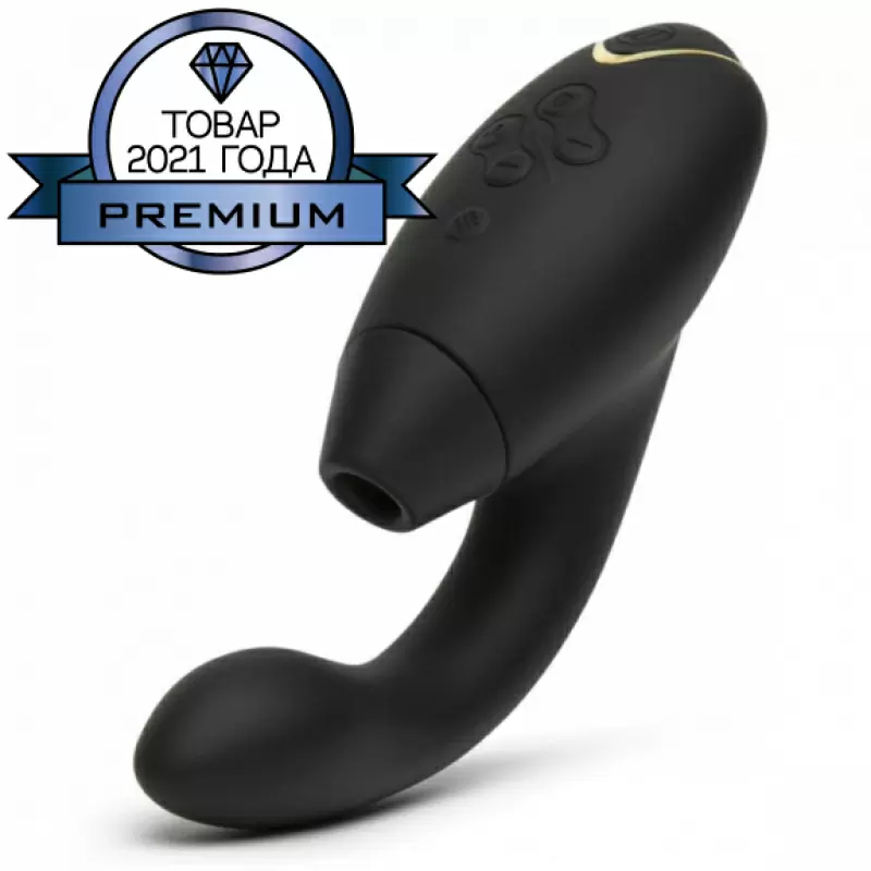 Стимулятор двойного действия Womanizer Duo с инновационной технологией Smart Silence - черный