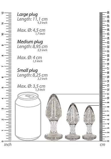 Набор акриловых анальных пробок Acrylic Goldchip Butt Plug Set