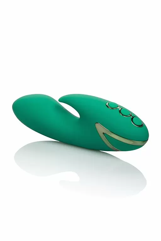 Компактный вибратор-кролик Sierra Sensation, 7,5 см, 10 режимов, силикон, зеленый