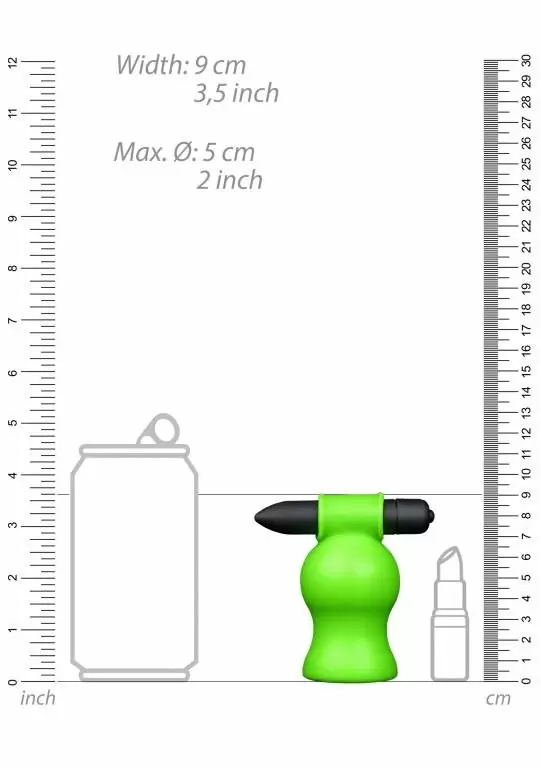 Нереалистичный мастурбатор Shots toys, 9 см, с вибропулей, люминисцентный