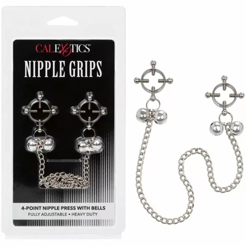 Металлические зажимы для сосков на цепочке -PT NP PRESS W/BELL