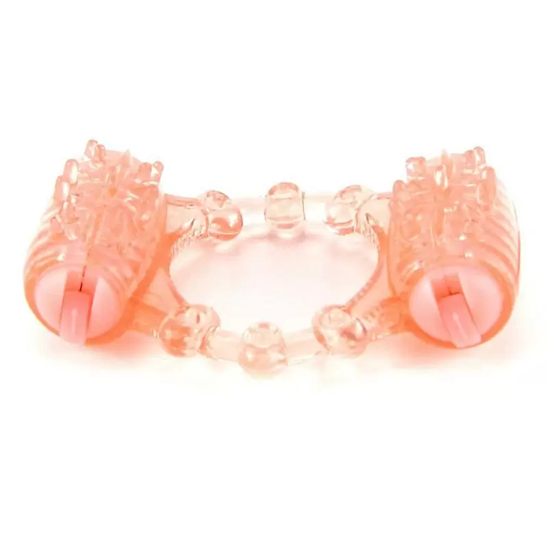 Эрекционное кольцо Screaming O - Quickie Two O с двойной стимуляцией – оранжевый