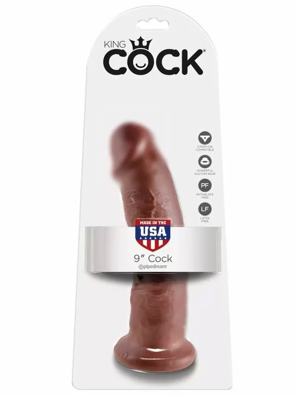 Реалистичный фаллоимитатор Pipedream King Cock 9, 23 см, диаметр 5,5 см, коричневый
