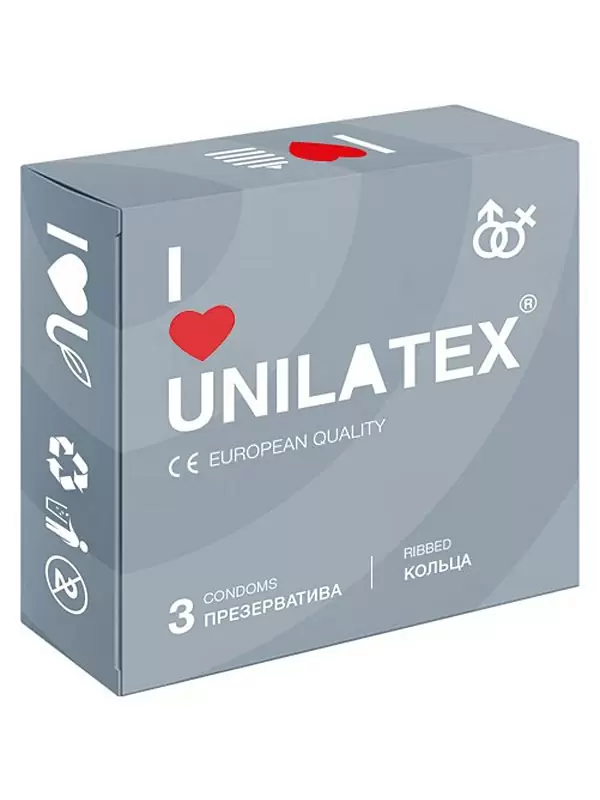 Ребристые презервативы Unilatex Ribbed - 3 шт