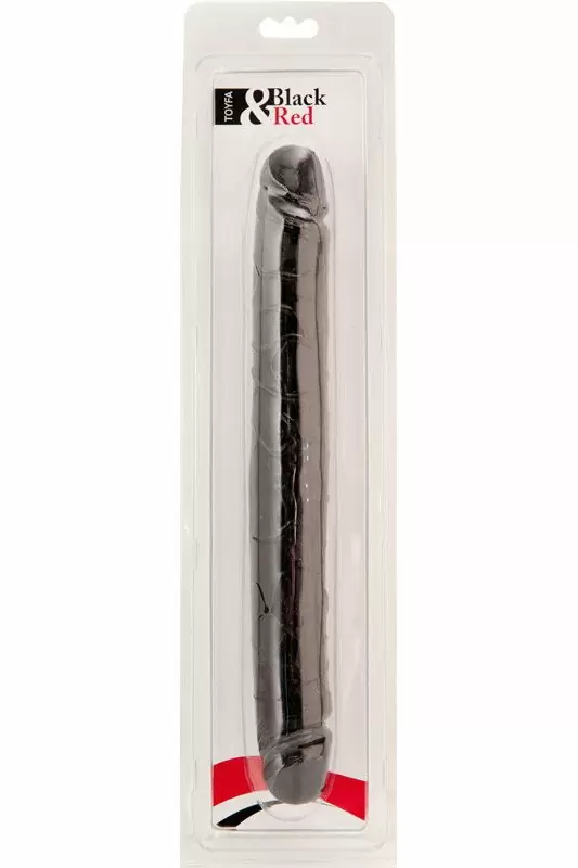 Двухсторонний фаллоимитатор TOYFA Black&Red - черный