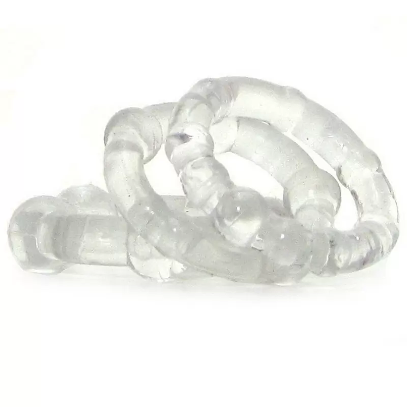 Набор из трех эрекционных колец Sex Please! Come on Love Ring Trio – прозрачные