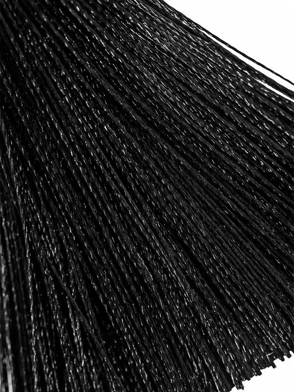 Зажимы на соски «Прищепки» Pecado BDSM — черные, с кисточками из шелка, металл