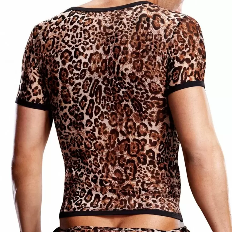Леопардовая футболка BlueLine из сетки – L/XL