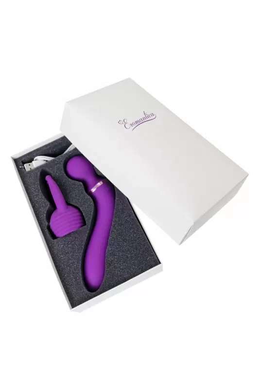 Фиолетовый вибратор Eromantica Uma. 20 см, 10 режимов вибрации