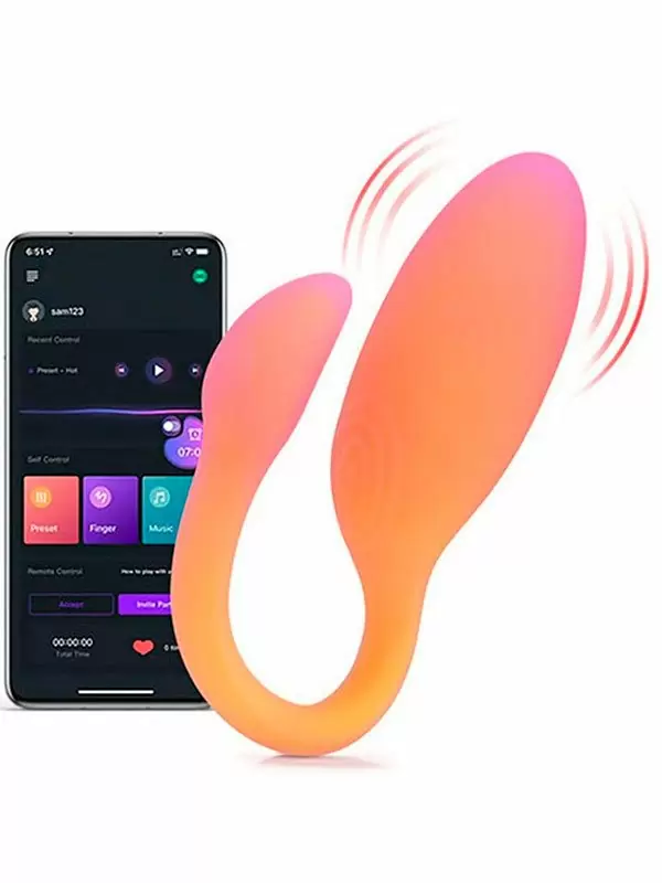 Интерактивное виброяйцо Magic Motion Flamingo Max, управление с приложения, 11 см, оранжевое | Он и Она 18+