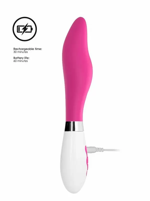 Рельефный вибратор Athamas Rechargeable, 22,8 см, силикон, розовый