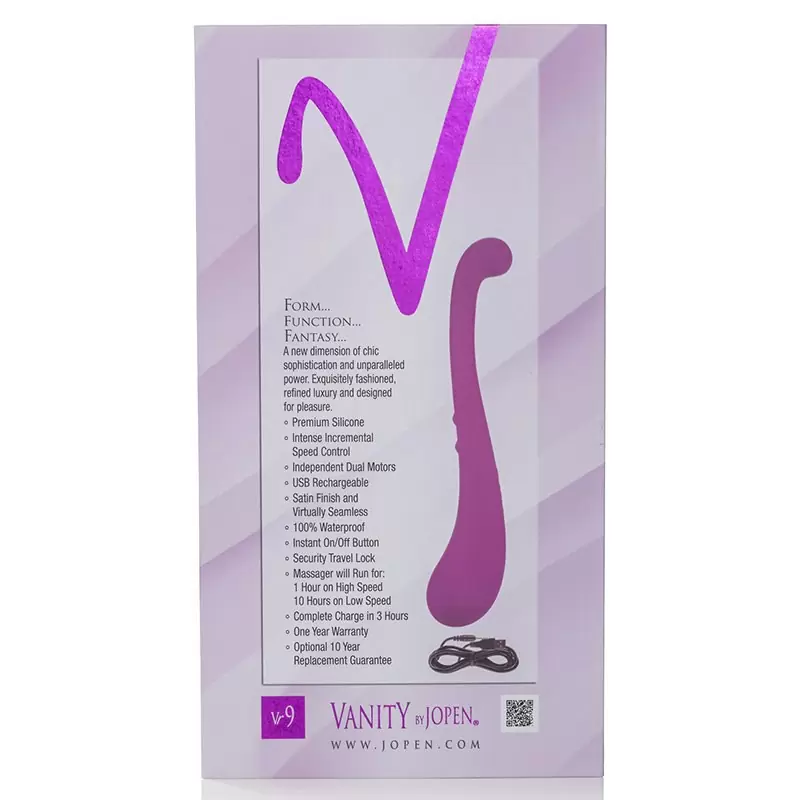 Перезаряжаемый вибромассажер Vanity Vr9 двухсторонний – фиолетовый