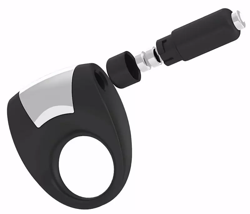 Эрекционное кольцо Ovo B8 с вибрацией – черный