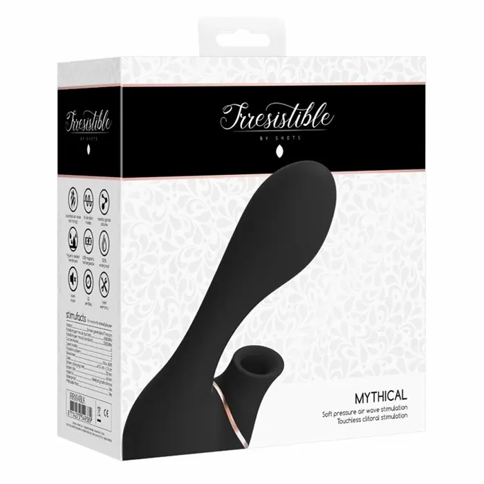Вакуумный вибратор-кролик Irresistible Mythical Black, 14,1 см, силикон, черный