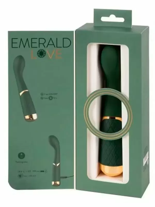 Элегантный вибратор Emerald Love Luxurious, 19,5 см, 10 режимов, зеленый