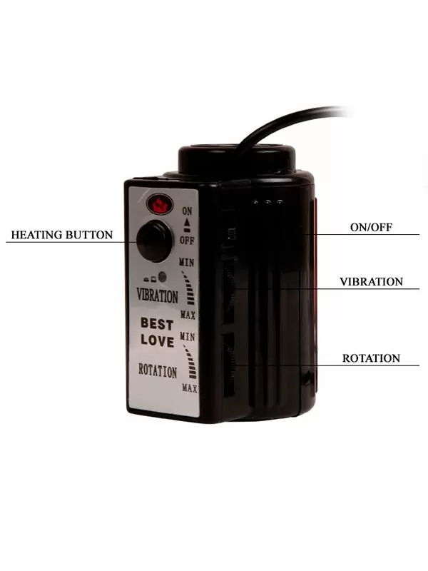 Реалистичный вибратор Baile Fiery Dong, 20,4 см, с функцией нагрева, с ротацией, телесный