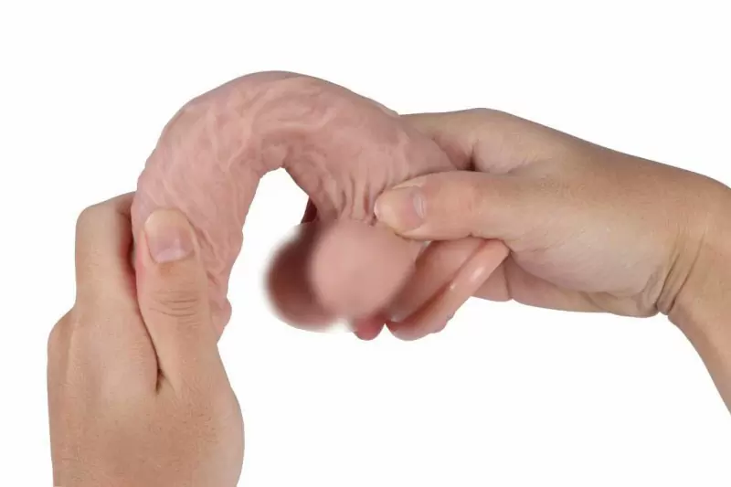 Реалистичный фаллоимитатор REAL, с мошонкой, силикон, 19 см, телесный