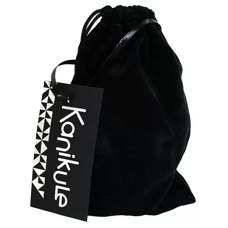 Средняя силиконовая анальная пробка Kanikule Medium с кристаллом – черный с красным