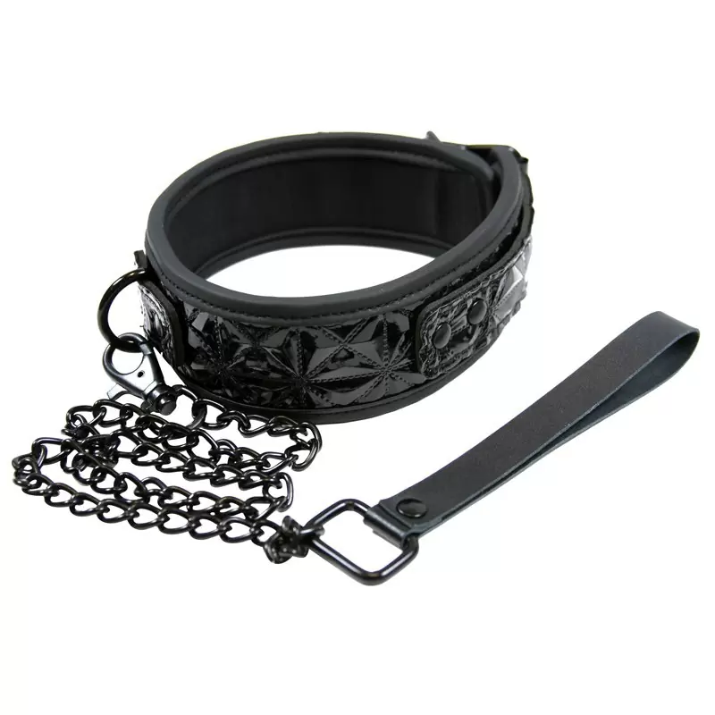 Ошейник с цепью-поводком Sinful Collar – черный