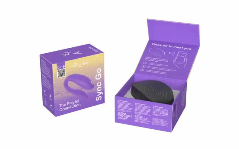 Вибратор для пар We-Vibe Sync Go, управление через приложение, 7,5 см, фиолетовый