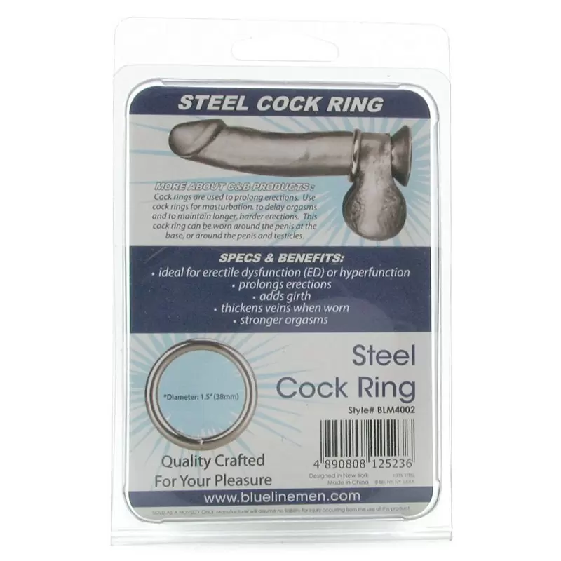 Стальное эрекционное кольцо Steel Cock Ring 1,5” – серебристый