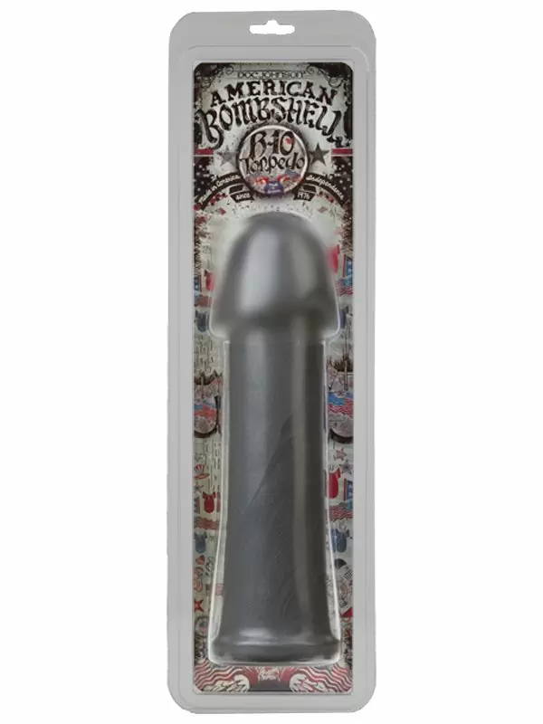 Гладкий фаллоимитатор American Bombshell - B-10 Torpedo, 26 см, с увеличенной головкой, черный