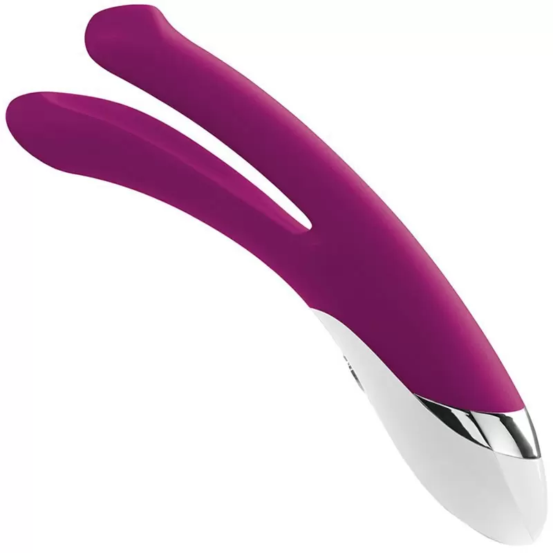 Вибромассажер Bon Aparte для двойного проникновения – виноградный 