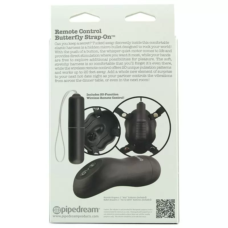 Стимулятор клитора бабочка Remote Control Butterfly Strap-On – черный	