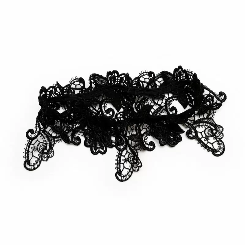 Черная подвязка из кружева ручной работы Dolce Piccante Desiderio - S/M