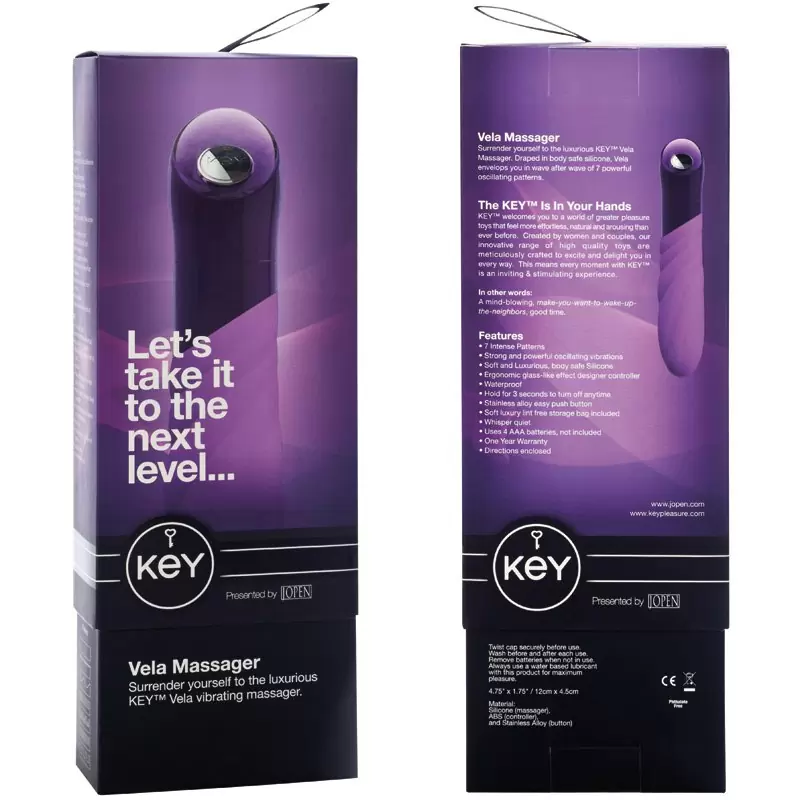 Дизайнерский вибратор Vela с элегантным рельефом - Lavender