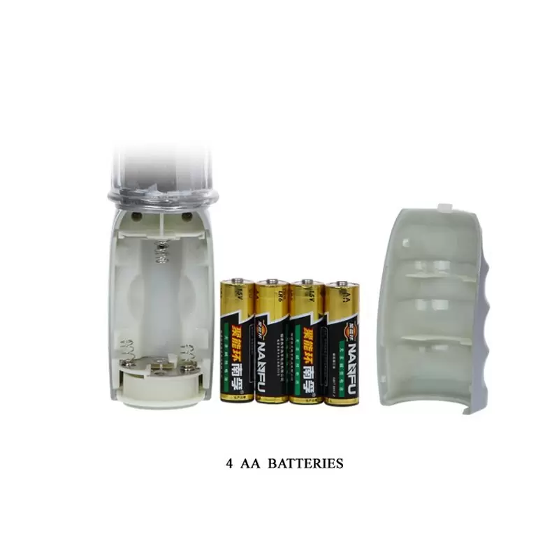 Мощный ротатор со стимулятором клитора Amour Missile c вибрацией – прозрачный с серебристым