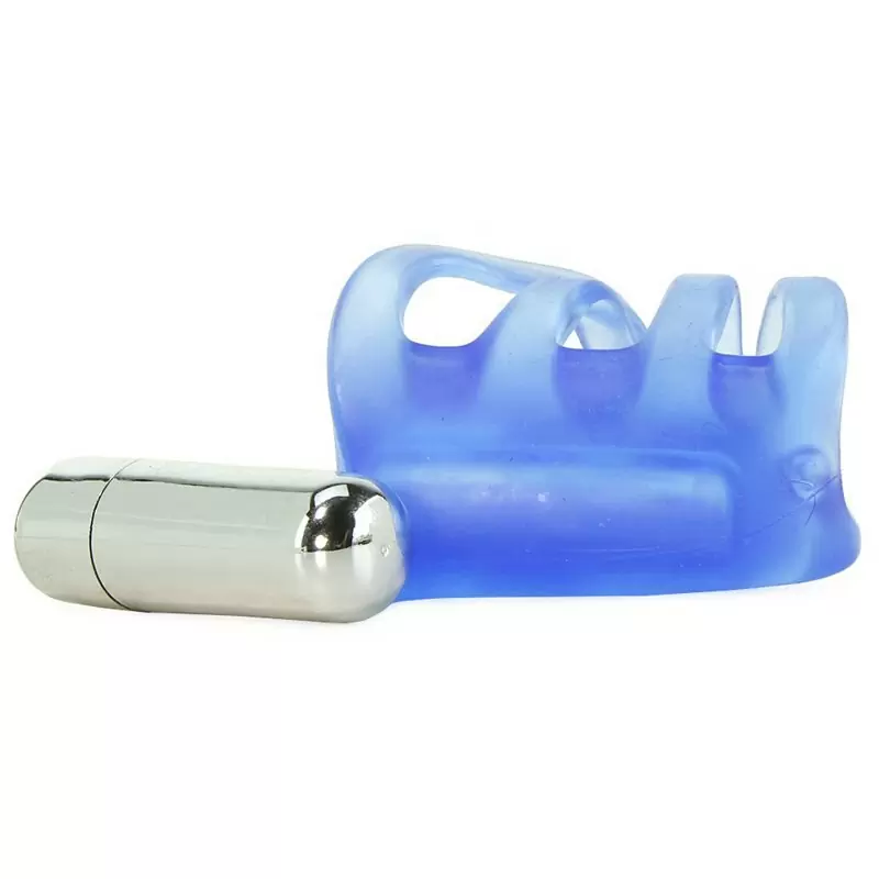 Эрекционная сетка для пар Couple's Pleasure Cage с вибрацией – голубой