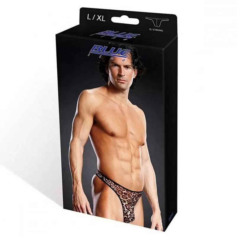 Мужские сетчатые G-стринги BlueLine леопардовые – L/XL