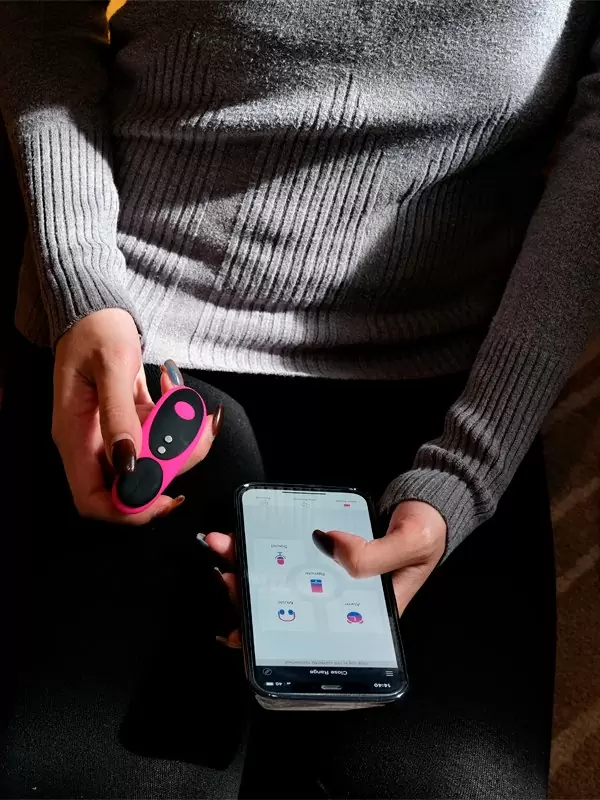 Носимый стимулятор клитора LOVENSE Ferri, управление через приложение, 7,4 см, 10 режимов, силикон, розовый с черным