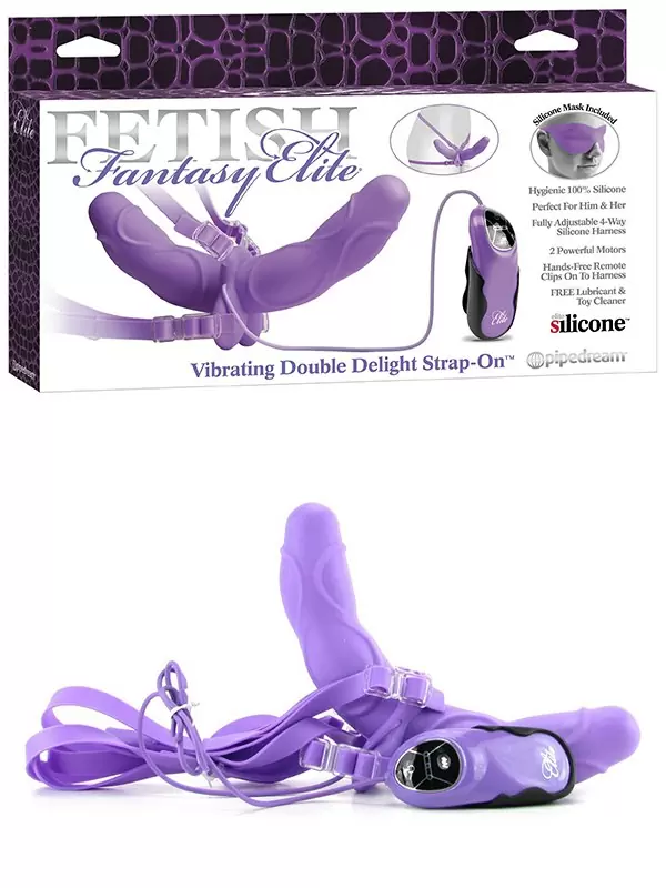 Страпон женский с вибрацией Double Delight Strap-On