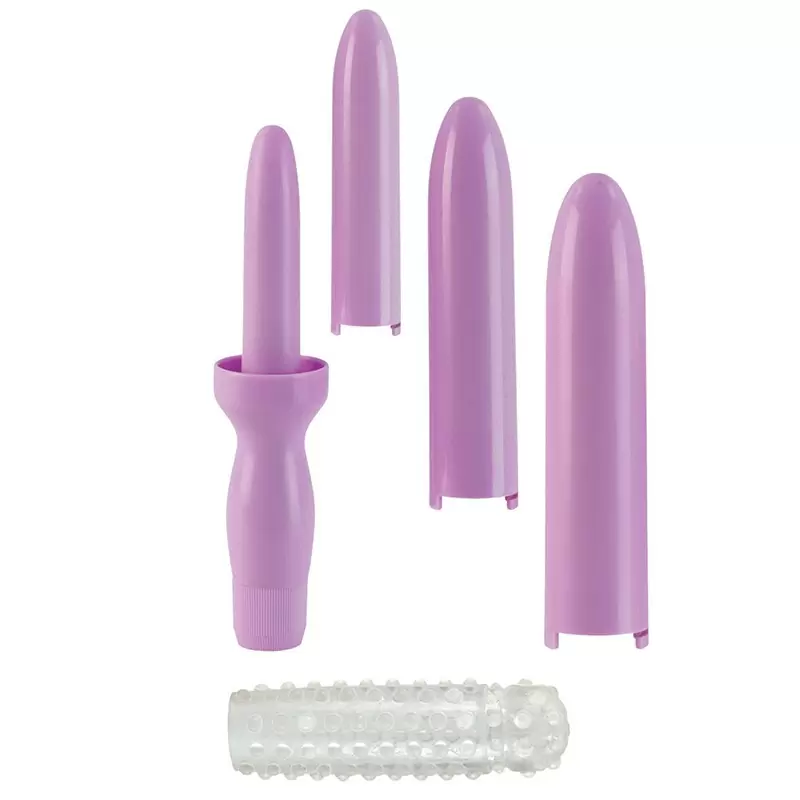 Вибромассажер с насадками Dilator Set Purple Dilator with 4 Sizes & Sleeve