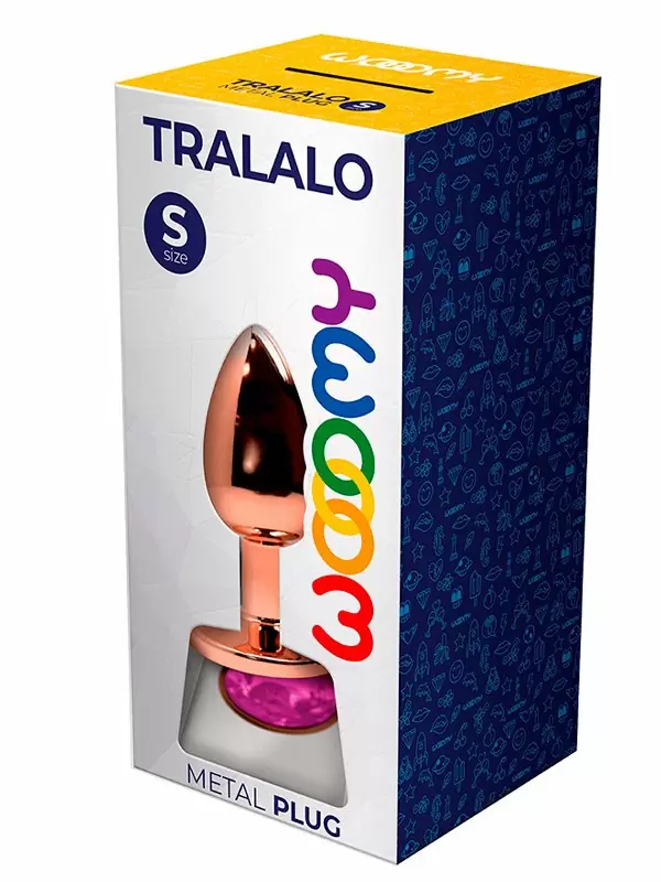 Элегантная анальная втулка Wooomy Tralalo, розовый кристалл, 7 см, размер S