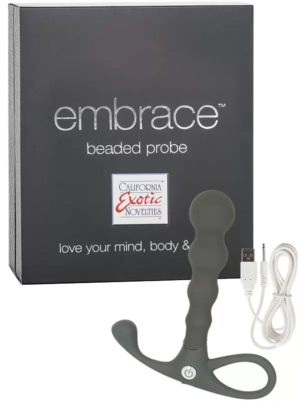 Массажер простаты Embrace Beaded Probe перезаряжаемый – серый