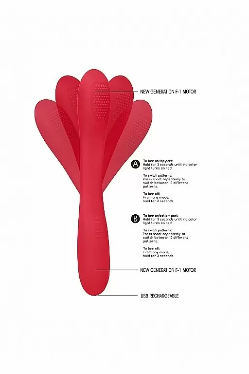 Двухсторонний вибратор Flex (красный)