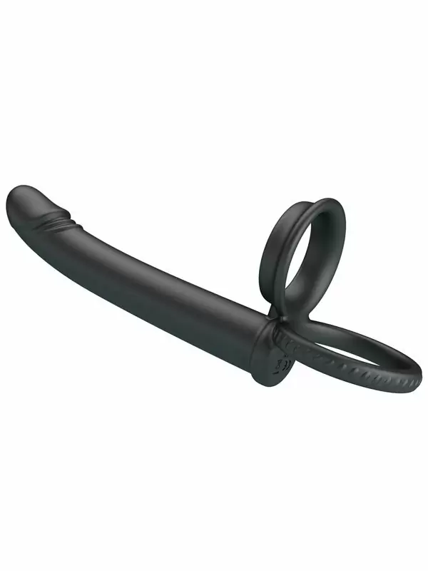 Эрекционное кольцо Baile Moses для двойного проникновения, с подхватом мошонки, 13 см