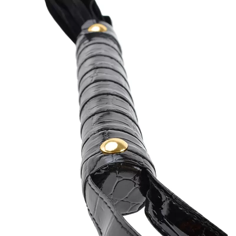 Плетка Fetish Fantasy Gold черная с золотом