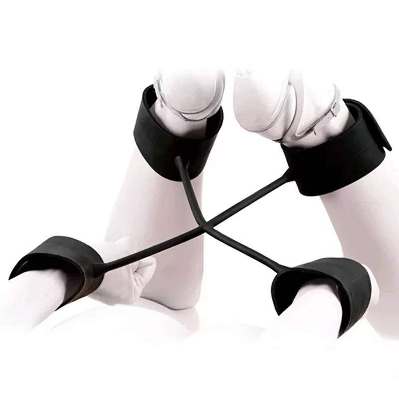 Набор наножников и наручников Silicone Submissions Hog Tie Cuffs – черный