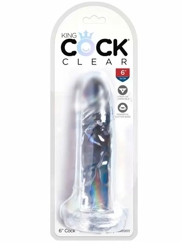Реалистичный фаллоимитатор Pipedream King Cock Clear, ПВХ, 15 см, прозрачный