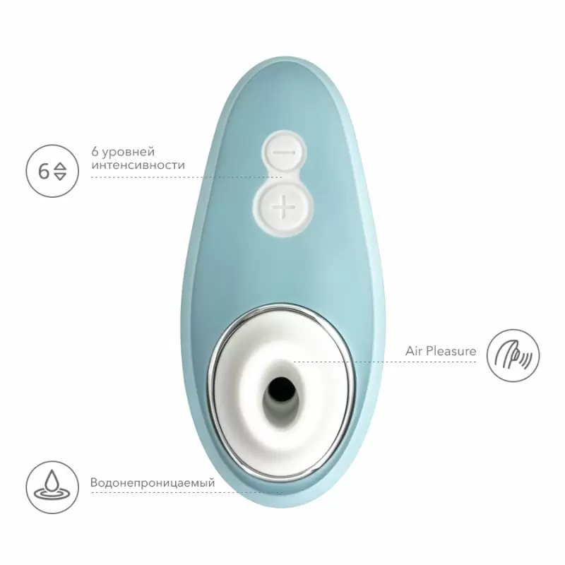Компактный вакуумный стимулятор клитора Womanizer Liberty - голубой