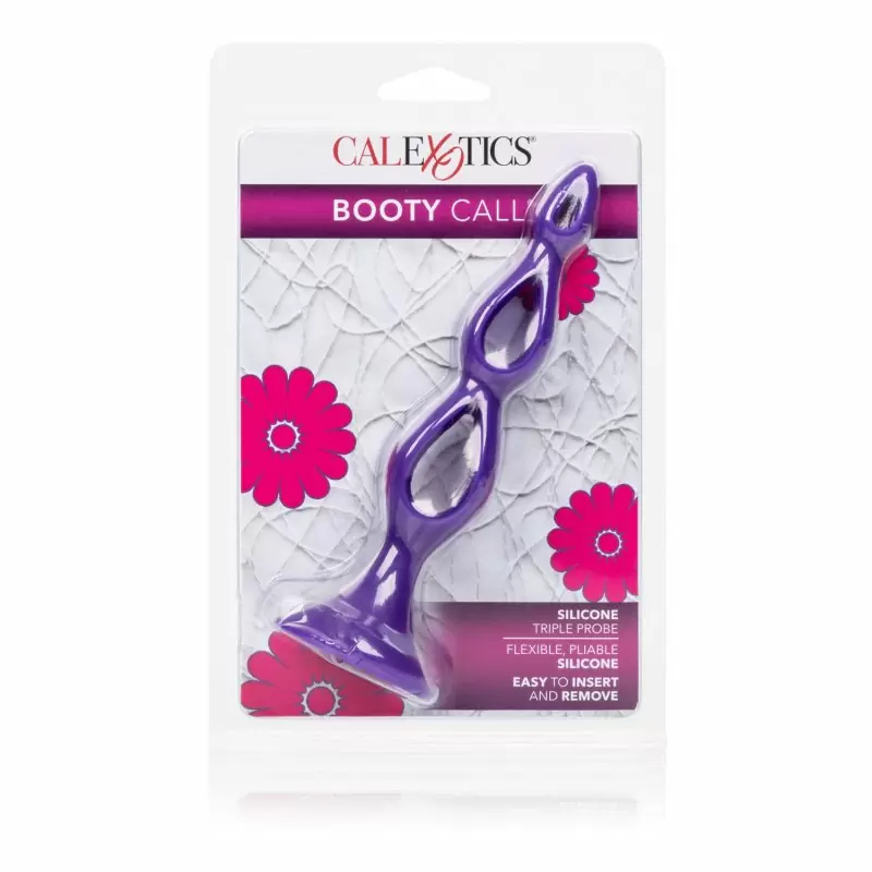 Анальная елочка Silicone Triple Probe - фиолетовый