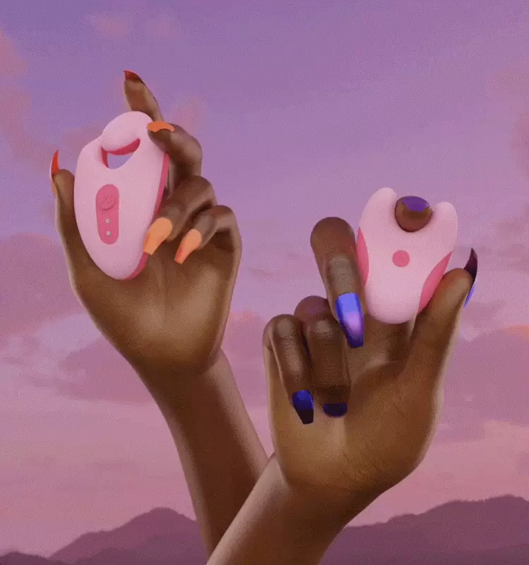 Вибратор для клитора Unbound Diviy. 5 режимов работы, АБС-пластик/силикон, 8.6 см, оранжевый с фиолетовым