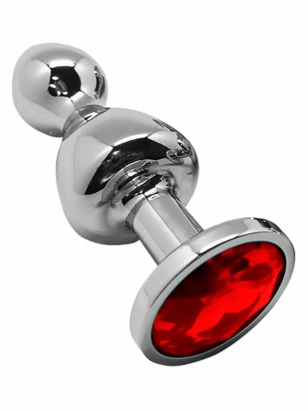 Элегантная анальная втулка Wooomy Lollypop, красный кристалл, 8,5 см, размер S