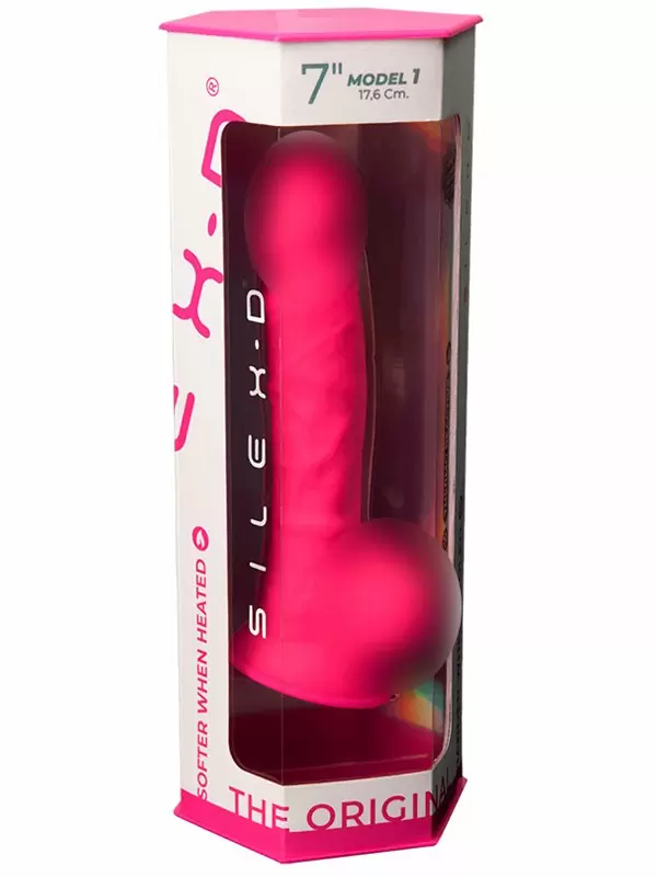 Реалистичный фаллоимитатор SILEXD Model 1, 17,6 см, силикон, фуксия